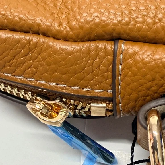 Pom Pom London pompom Tan and Gray Crossbody Bag NEW NWT - Picture 4 of 7